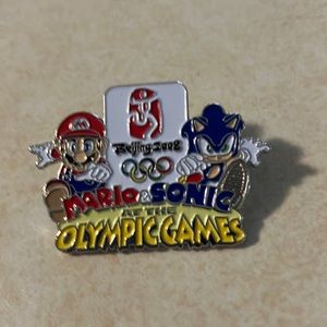 2008 Mario & Sonic at the Olympic Games Beijing single back pin